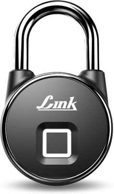 Link Smart Padlock With 2 Way Access Fingerprint & Mobile App Padlock(Black)