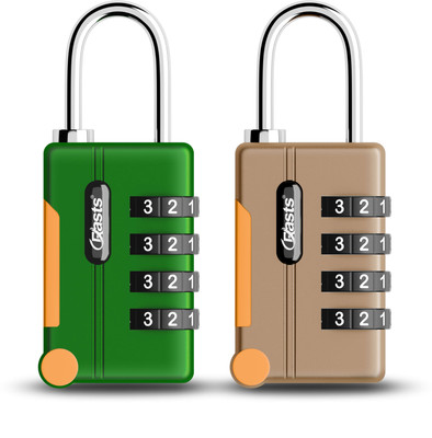 Crasts Luggage Travel Locks 4 Digit Padlocks Travel Locks for Suitcases & Bag Number Combination Lock(Green, Rose Gold)
