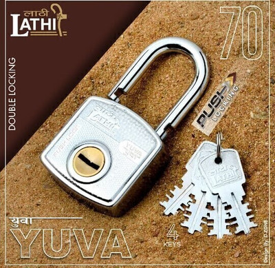 OmShreeShyam Lathi Yuva Push Padlock(Silver)