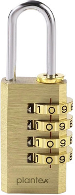 Plantex 4-Digit Code Combination Brass Lock/Number Lock/Luggage Lock/Lock for Briefcase Combination Lock(Brass Antique)
