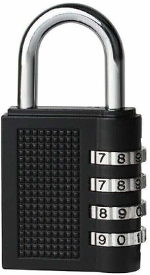 Kruzzan 4 Digit Bag luggage Number Password Pad locks For International Travelling Combination Lock(Black)