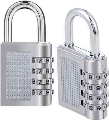 EIS 4 Digit Number Travel Luggage Password Lock For Home Office Combination Lock Combination Lock(Silver)