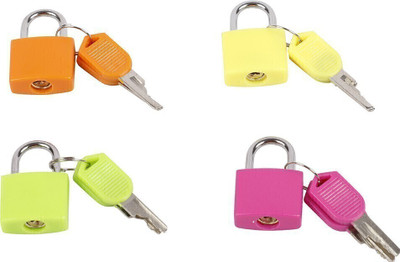 NFI Y31C set of 4 Small Padlocks For Securing Luggage While Travelling Padlock(Multicolor)