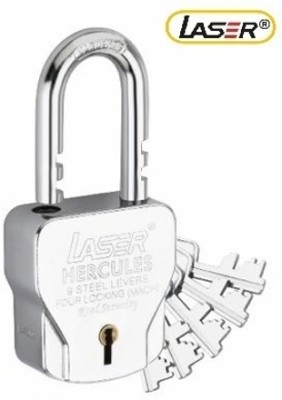 LASER Hercules 70mm Padlock With 4 Keys Padlock(Silver)