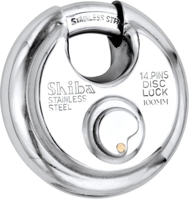 Shiba Disc 100mm 14 Pin With 4 Ultra Keys Pack of 1 Padlock(Silver)