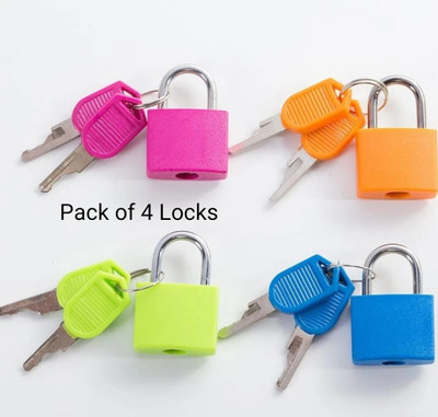 Any Fashion 4 Pcs of Suitcase Locks / 4 Mini Padlocks with 2 Keys each Padlock(Multicolor)