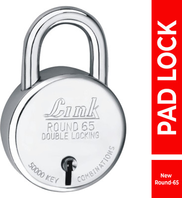 Link 65mm New Round | Steel Body | Made In India Padlock(Silver)