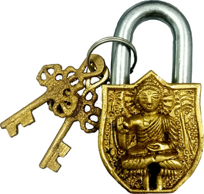 Peekdee Brass Pad Lock Padlock(Golden)