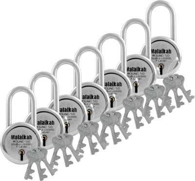 Malaikah Round 50 mm Long Shackle Pk 7 Padlock(Silver)