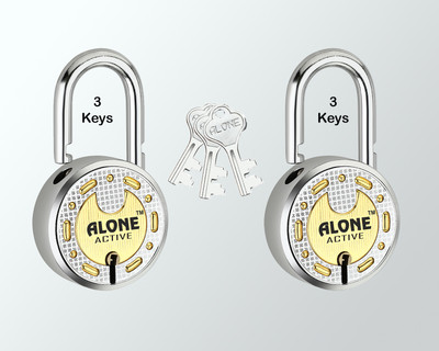 alone Round 65mm 3 Same Keys Padlock for home door gate shutter shop Brass Combination Padlock(Gold, Chrome)