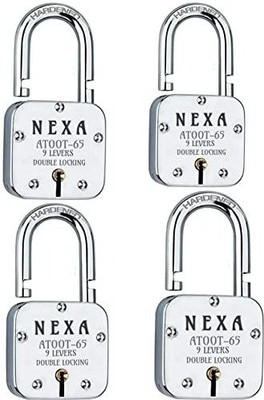 Bergo Atoot 65mm Double Locking Pack Of 4 Padlock(Silver)