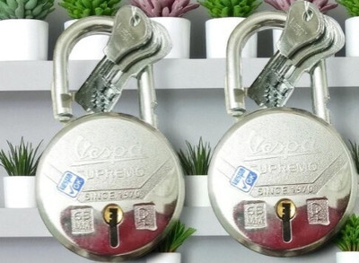 HARRISON H-0374 Iron Four Lever Center Shutter Lock Set 99 Padlock(Brown)