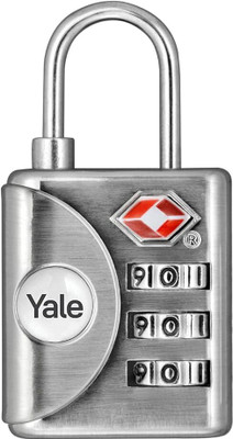 Yale 3 Digit Number Lock TSA Approved Travel Luggage Password Lock For Home Office Combination Lock(Silver)