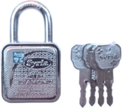 OmShreeShyam Syrai Daimond Push Lock With 4 Keys Padlock(Silver)