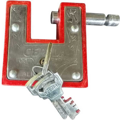 OmShreeShyam Cedila lock 100 mm 3 key Padlock(Silver)