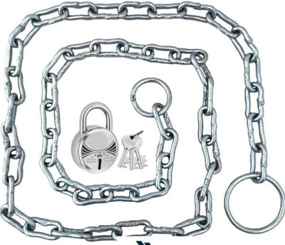 jalaram Metal Lock Chain 6 feet with 45 mm Lock Gate,Luggage, Cycle, Bike Multipurpose Lock(Silver)