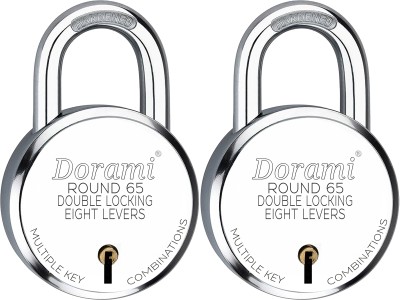 Indora Round 65mm Steel Lock Double Locking 8 Steel Lever T65.5 Padlock(Gold)