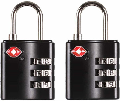 Bluedeal TSA Accepted 3-Digit Combination Luggage Polished Lock for Suitcase & Baggage Lock(Black)