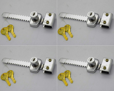 Shyam Sarowar Onida Sliding Lock | Sliding Glass Door Lock with Key Pack of 4 Padlock(Silver)