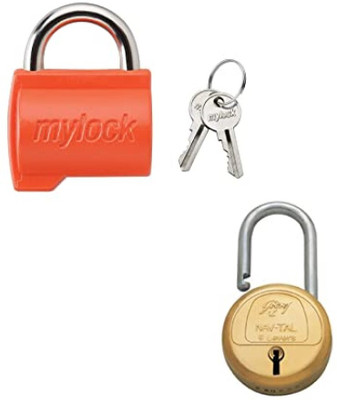 Godrej Locks MyLock Candy Baggage Lock with Nav-tal 6 Levers Combo Lock(Gold, Red)