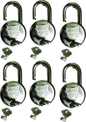 Loki 60 MM PADLOCK 6 PCs LOCK 12 KEYS Padlock(Red)