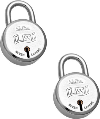 Shiba Classic 50mm Round Padlock Pack Of 2 Padlock(Silver)