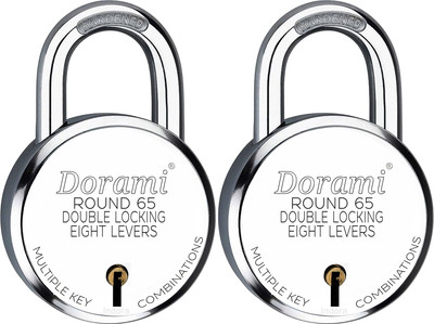 Indora Round 65mm lock 3 Keys Double Locking 8 Lever locks and security TAJ P2.3 Padlock(Gold)