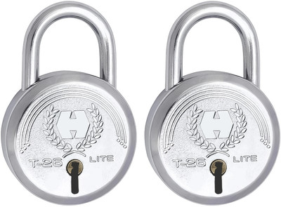 HARRISON Round Padlock 75mm 9 Lever with 3 Keys T-26-0255 PK-02 Padlock(Silver)