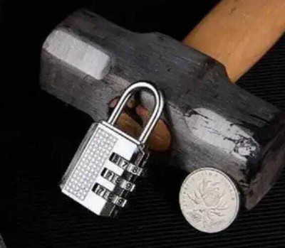 Techtest 4-Digit Safe PIN Hand Bag Shaped Combination Padlock Lock Padlock(Silver)