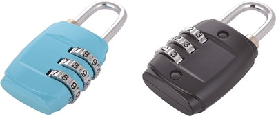 PuthaK 2 Padlocks of three Digit Combination Lock Combination Lock(Multicolor)