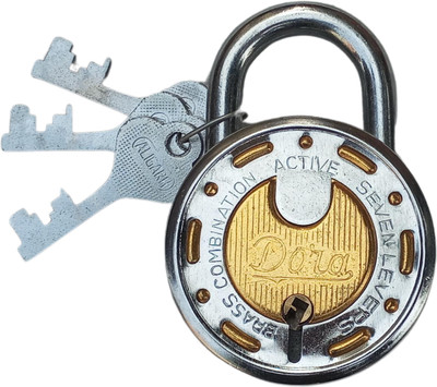 Hitech Sales (Dura) 7-Lever Brass Combination Padlock with Hardened Steel Shackle and 3 Keys Lock(Brass)