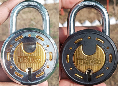 IBDA Pack of 2 Round 65mm lock and key | Double Locking | 7 Levers' | Rivetless Body Lock(Gold, Silver, Black)