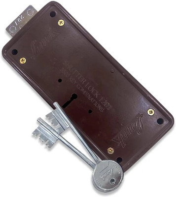 LINK LOCK Mild Steel Universal Shutter Lock for Both Side Locking – 3500 Key Combinations Lock(Brown)