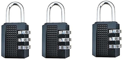 Volo black medium lock 3 pcs Combination Lock(Black)