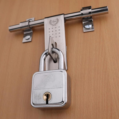 HARRISONLOCK Square Padlock 55mm 8 Lever With 3 Keys VIRAT-0592/ Mild Steel Material Padlock(Bright Chrome Plated)