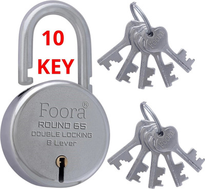 Foora Round 65mm with 10 Keys, ( LIMITED EDITION ) Padlock(Silver)