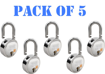 Konark PREMIER LOCK 60MM PACK OF 5 Padlock(Silver)