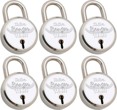 Shiba Ranger 40mm Round Padlock Pack Of 6 Padlock(Silver)