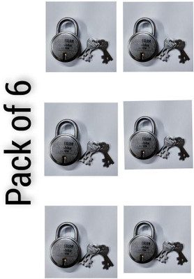 jalaram 60 mm 7 levers padlock top security [ medium size ] for home and office Padlock(Silver)