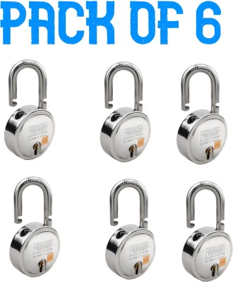 Konark PREMIER LOCK 60MM PACK OF 6 Padlock(Silver)