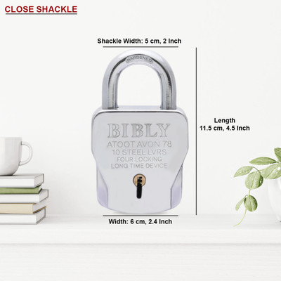 BEBLY INDUSTRIES AVON ATOOT 78 MM PADLOCK WITH 4 KEYS Padlock(Multicolor)