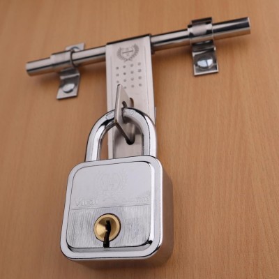 HARRISON VIRAT-0580 Premium Square Padlock Lock and Key Padlock(Silver)