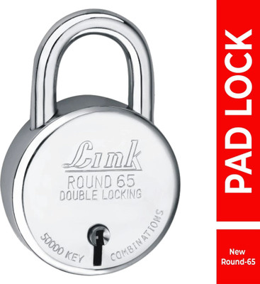 Link 65mm New Round | Steel Body | Made In India Padlock(Silver)