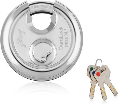 Godrej Locks Dura - 3 Keys (90 mm) Padlock(Silver)