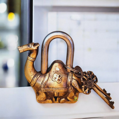 aakrati camel shape full functional with 2 keys Padlock(Multicolor)