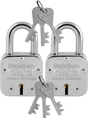 Malaikah Atoot 50 mm B1G1 Pk 2 Padlock(Silver)