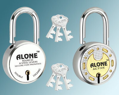 alone Round 65mm Long Neck 3 Keys 2 Padlocks for home door gate shutter shop Padlock(S.S)