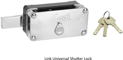 Link Universal Shutter Lock NXT Shutter/Main Door Heavy Lock with 3 Key (75x155mm) Lock(Silver)