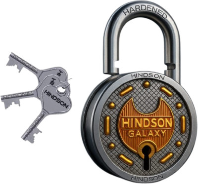 HINDSON Galaxy 65mm Brass Padlock with 3 Keys – Heavy-Duty Lock Padlock(Silver)