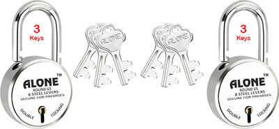 alone Round 65mm 3 Keys Each Long Neck 2 Padlocks for home door gate shutter shop Padlock(S.S)